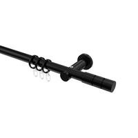 GARDINENSTANGE Platon Elanto 120 cm, 1-läufig, 20 mm Ø Schwarz - Schwarz, Metall (120cm) - INTERDECO