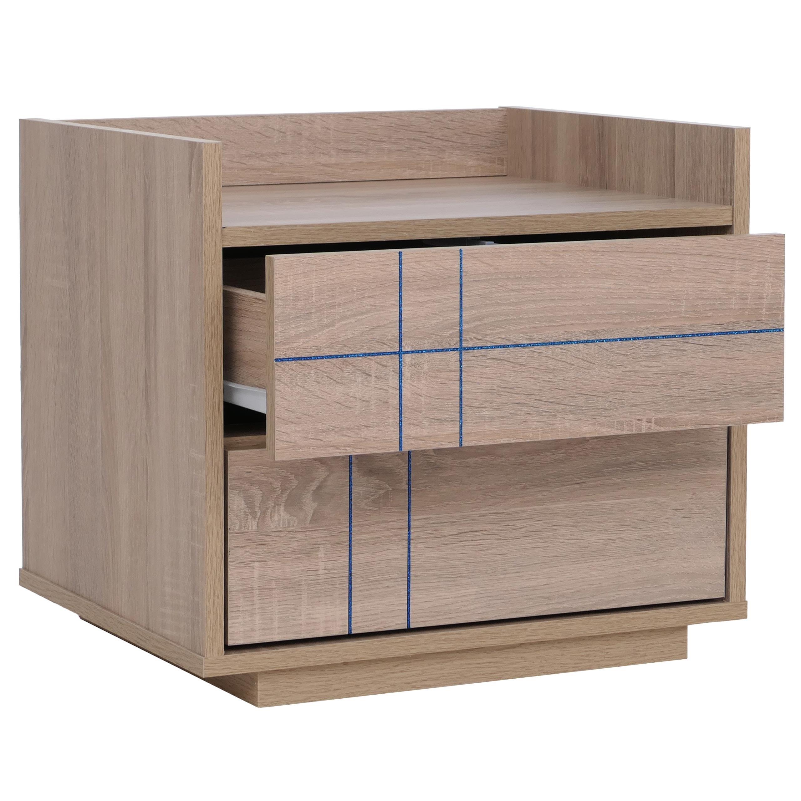 NACHTTISCH eckig Beige - Beige, Holz (48/43/41cm) - MCW