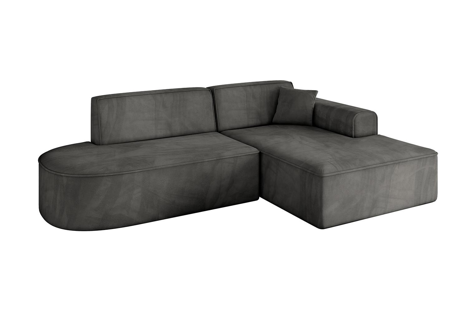 ECKSOFA Ottomane Rechts IREA-L1-v3 - 232x165x77 cm Ecru - Anthrazit, Holzwerkstoff/Textil (232/165cm) - ALTDECOR