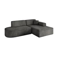 ECKSOFA Ottomane Rechts IREA-L1-v3 - 232x165x77 cm Ecru - Anthrazit, Holzwerkstoff/Textil (232/165cm) - ALTDECOR