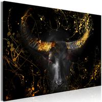 KUNSTDRUCK Schwarz 120/80 cm - Goldfarben/Schwarz, Textil (120/80cm) - KUNSTLOFT