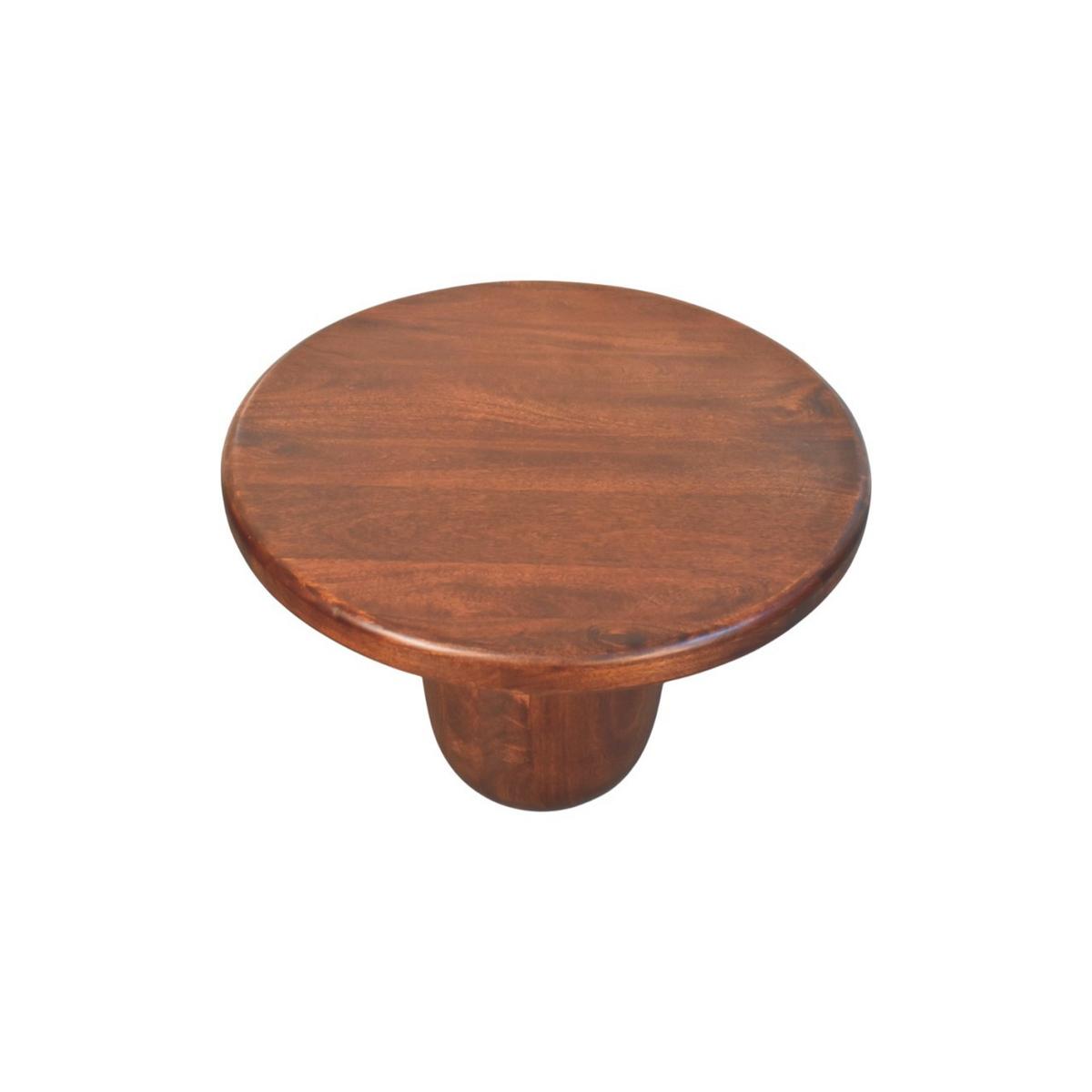 COUCHTISCH mit Wine-Wood-Oak-Finish, abgerundete säulenartige Beine, dunkelbraun - Dunkelbraun, Holz (80/80/36cm) - Artisan Furniture