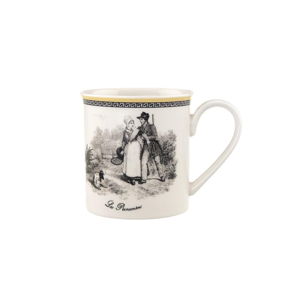 KAFFEEBECHER Audun Chasse weiß-grau-gelb 300 ml - Gelb/Weiß, Keramik (0.3L) - Villeroy & Boch