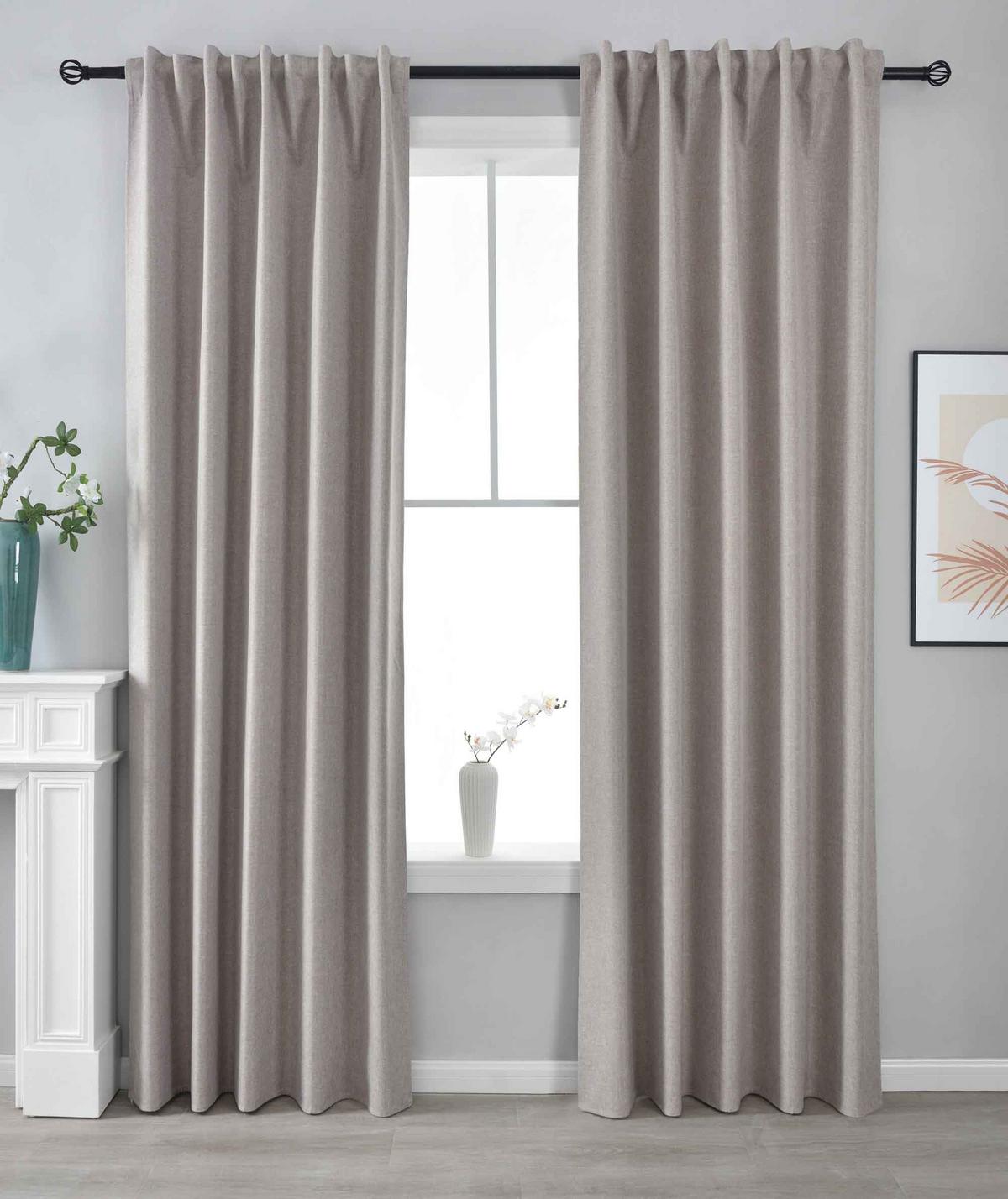 VORHANG 2ER SET BOSTON DARK HxB 245x140 cm Taupe - Taupe, Textil (140/245cm) - Gardinenbox