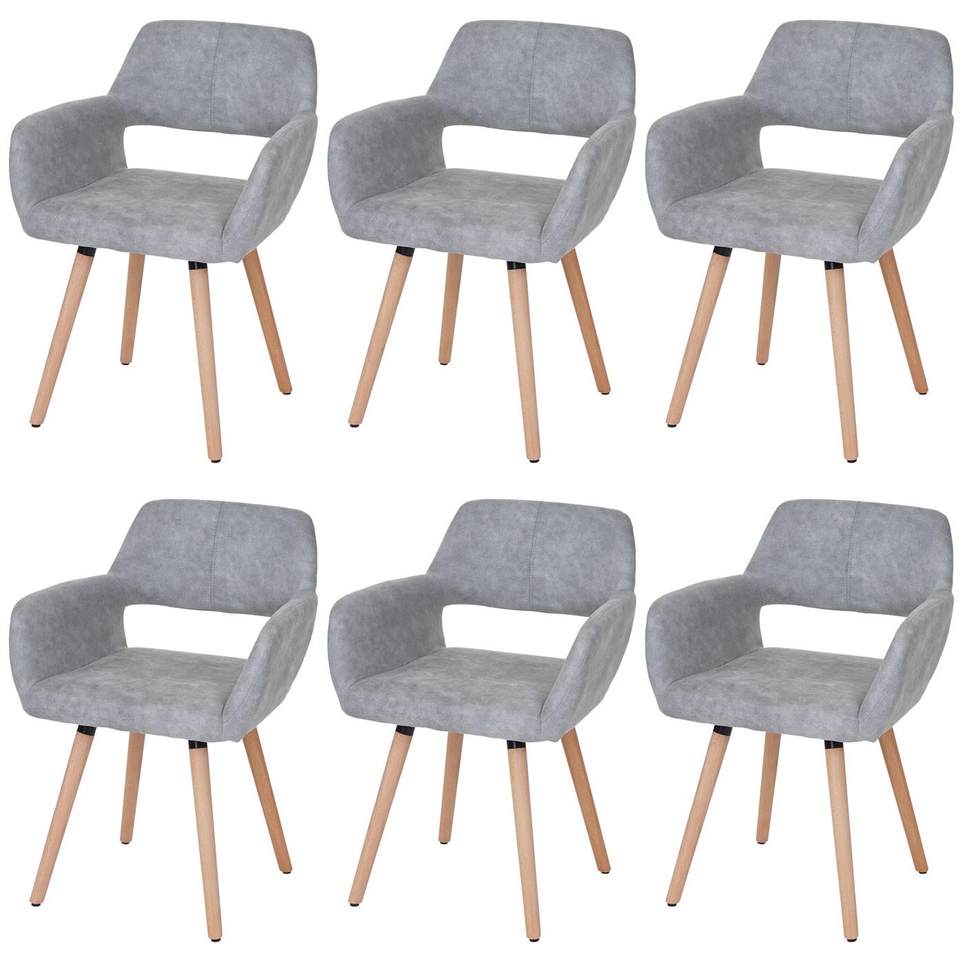 ESSZIMMERSTUHL Beton Dekor 6er-Set - Grau, Holz (56/78/57cm) - MCW