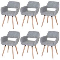 ESSZIMMERSTUHL Beton Dekor 6er-Set - Grau, Holz (56/78/57cm) - MCW