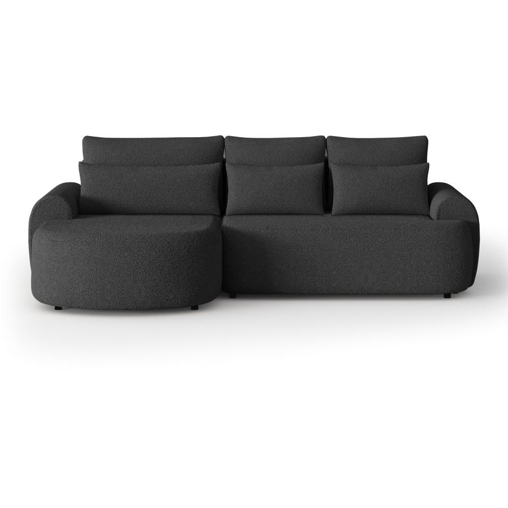 ECKSCHLAFSOFA Olivio L Schwarz, links - Schwarz, Kunststoff/Textil (266/170cm) - Beautysofa