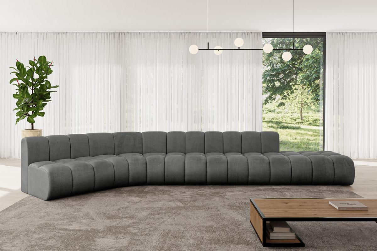ECKSOFA modulares Sofa Brilo-L2 - 471x174x70 cm Dunkelgrau - Dunkelgrau, Holzwerkstoff/Textil (471/174cm) - ALTDECOR