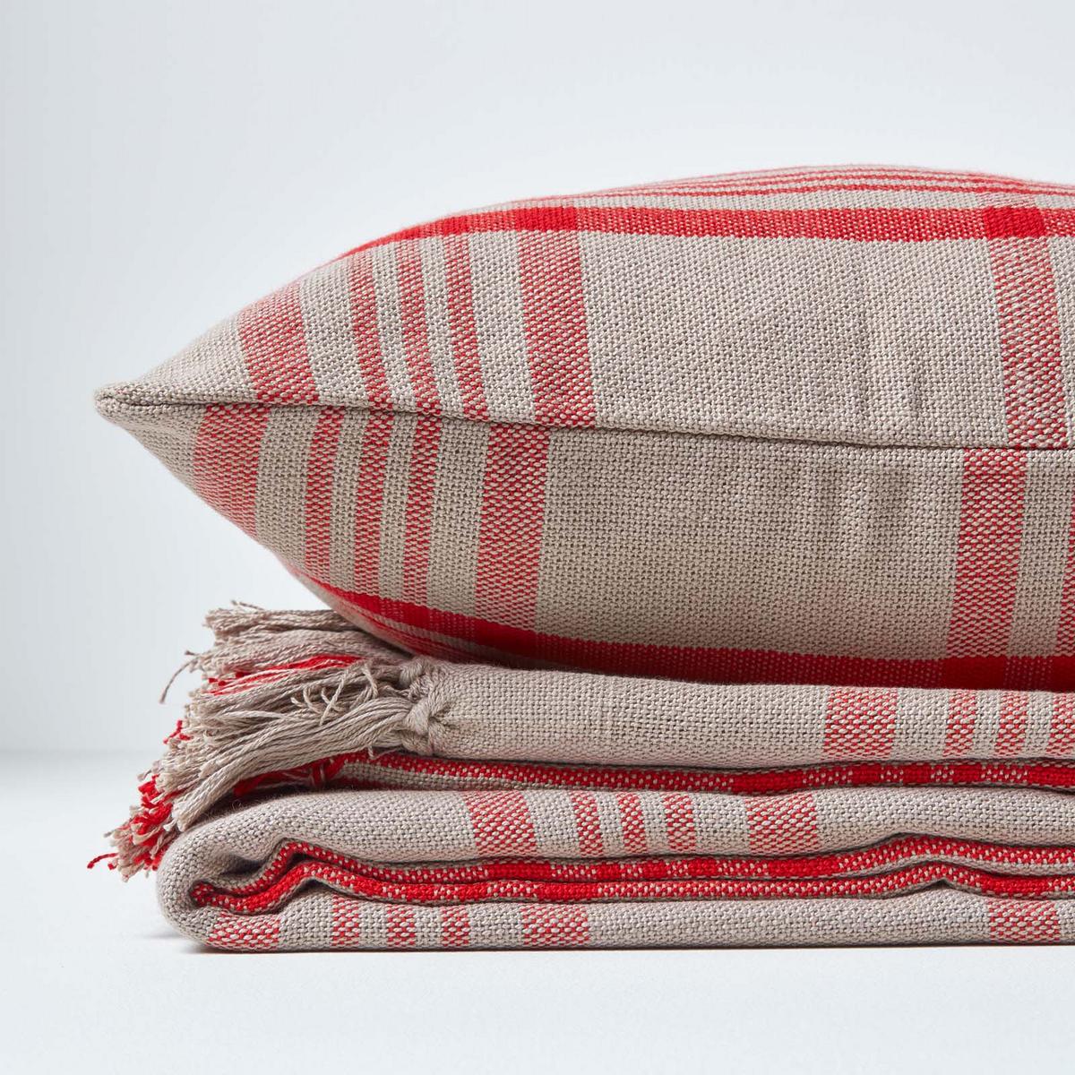KISSENHÜLLE Schottenkaro 45/45 cm - Rot, Textil (45/45cm) - Homescapes