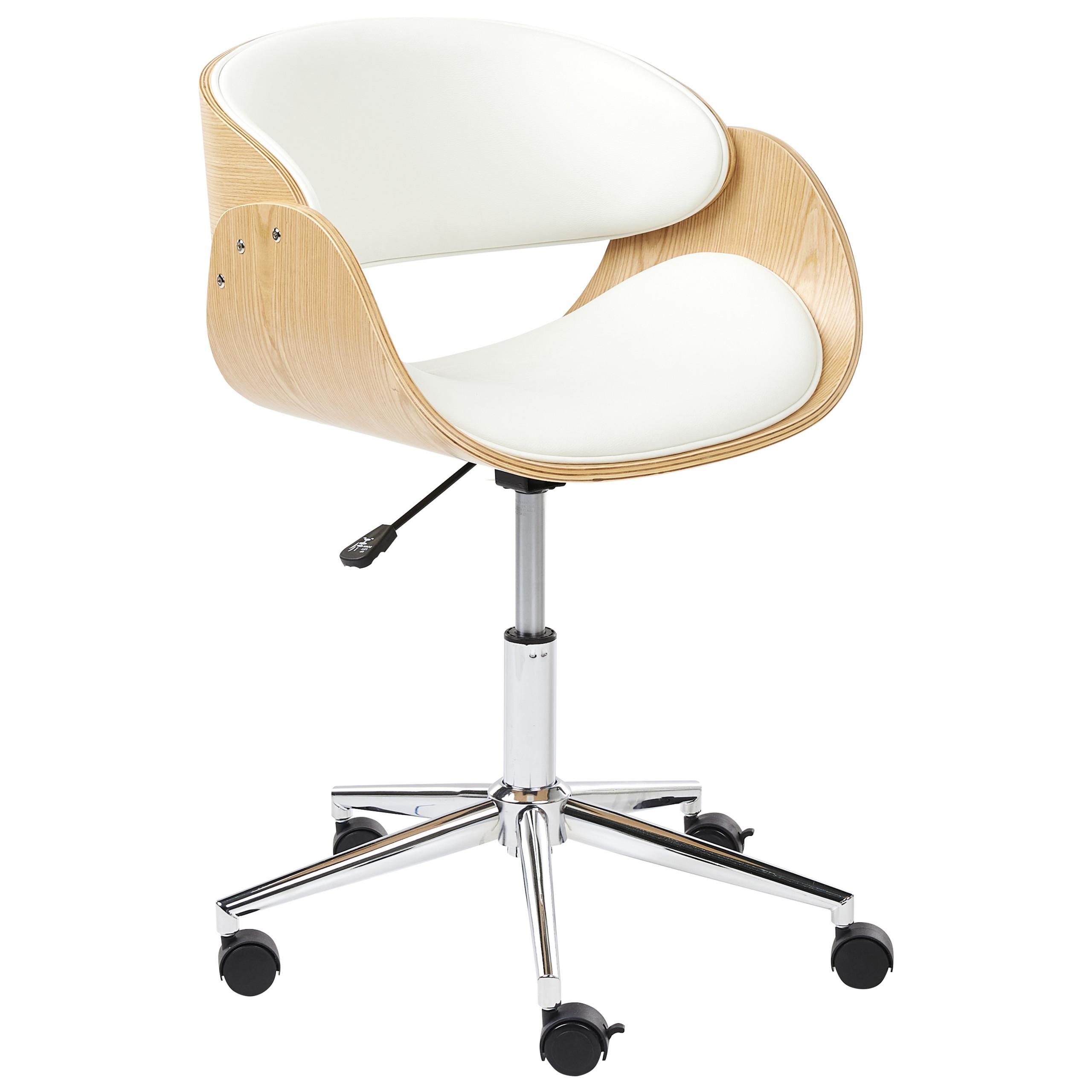 BÜROSTUHL Weiß Palatka - Weiß, Kunststoff (57/74/36cm) - Beliani
