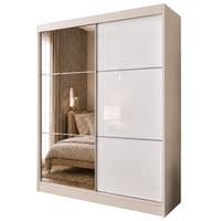 SCHWEBETÜRENSCHRANK Viva 200/216/61 Kaschmir mit Lacobel-Glas - Kaschmir, Holzwerkstoff (200/216/61cm) - Beautysofa