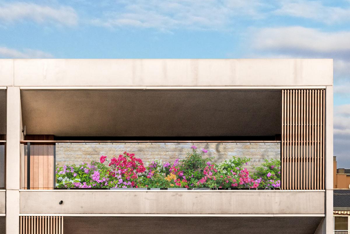BALKON-SICHTSCHUTZ Blumen - Pflanzen - Blätter - Steine Deko XXL 500x110 cm - Pink, Kunststoff (500/110cm) - MuchoWow