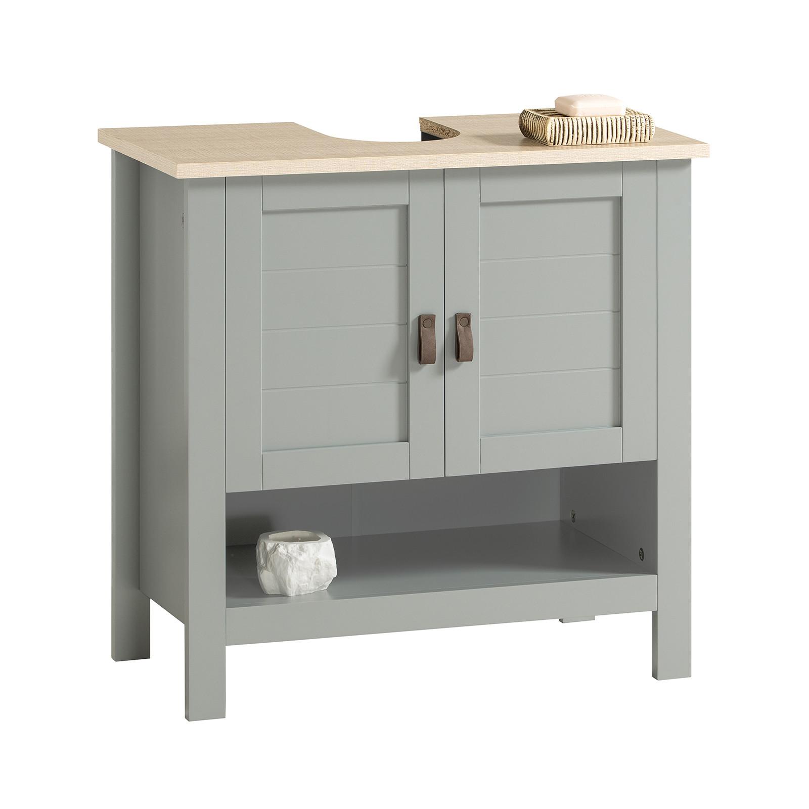 WASCHBECKENUNTERSCHRANK, Hellgrau, 60x60x30cm - Grau, Holzwerkstoff (60/60/30cm) - SoBuy