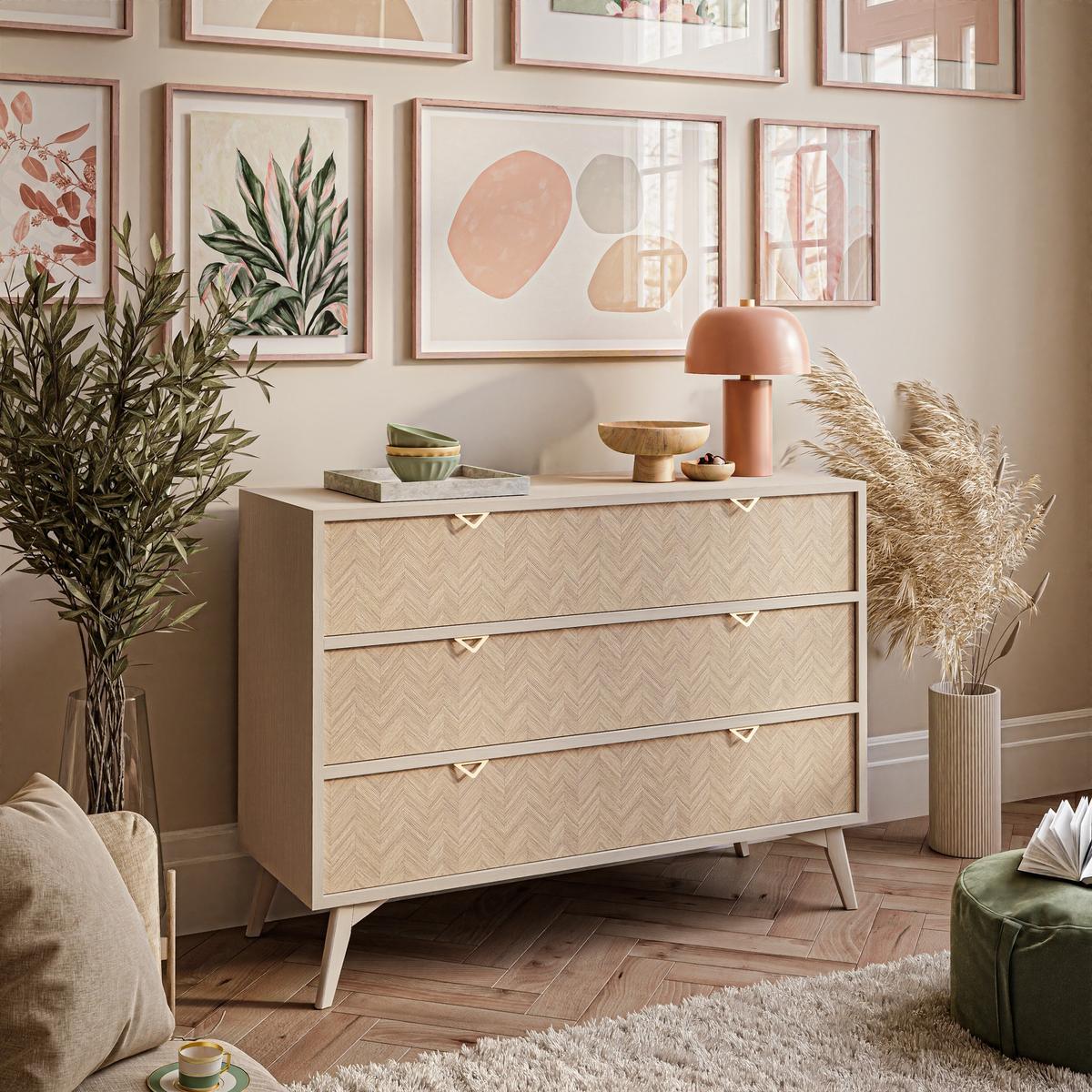 KOMMODE ALOE KSZ106 mit Schubladen Sandbeige - Beige, Holzwerkstoff (106/80/36cm) - Lookway