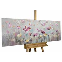 ACRYLBILD HANDGEMALT 150/50 cm - Pink, Holz/Textil (150/50cm) - KUNSTLOFT