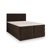 BOXSPRINGBETT FELBIO 160x200 cm mit Matratze und Topper - Braun - Braun, Holz (160/200cm) - MASSENO