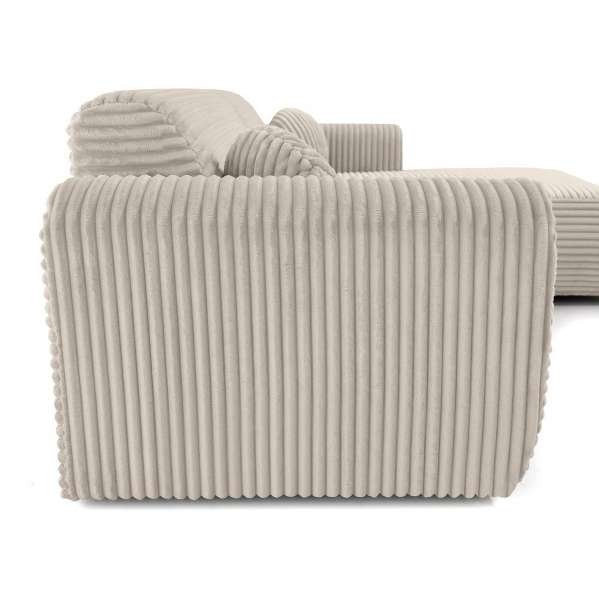 ECKSOFA Puerto, ohne Schlaffunktion, Beige, rechts - Beige/Schwarz, Textil (269/170cm) - Beautysofa