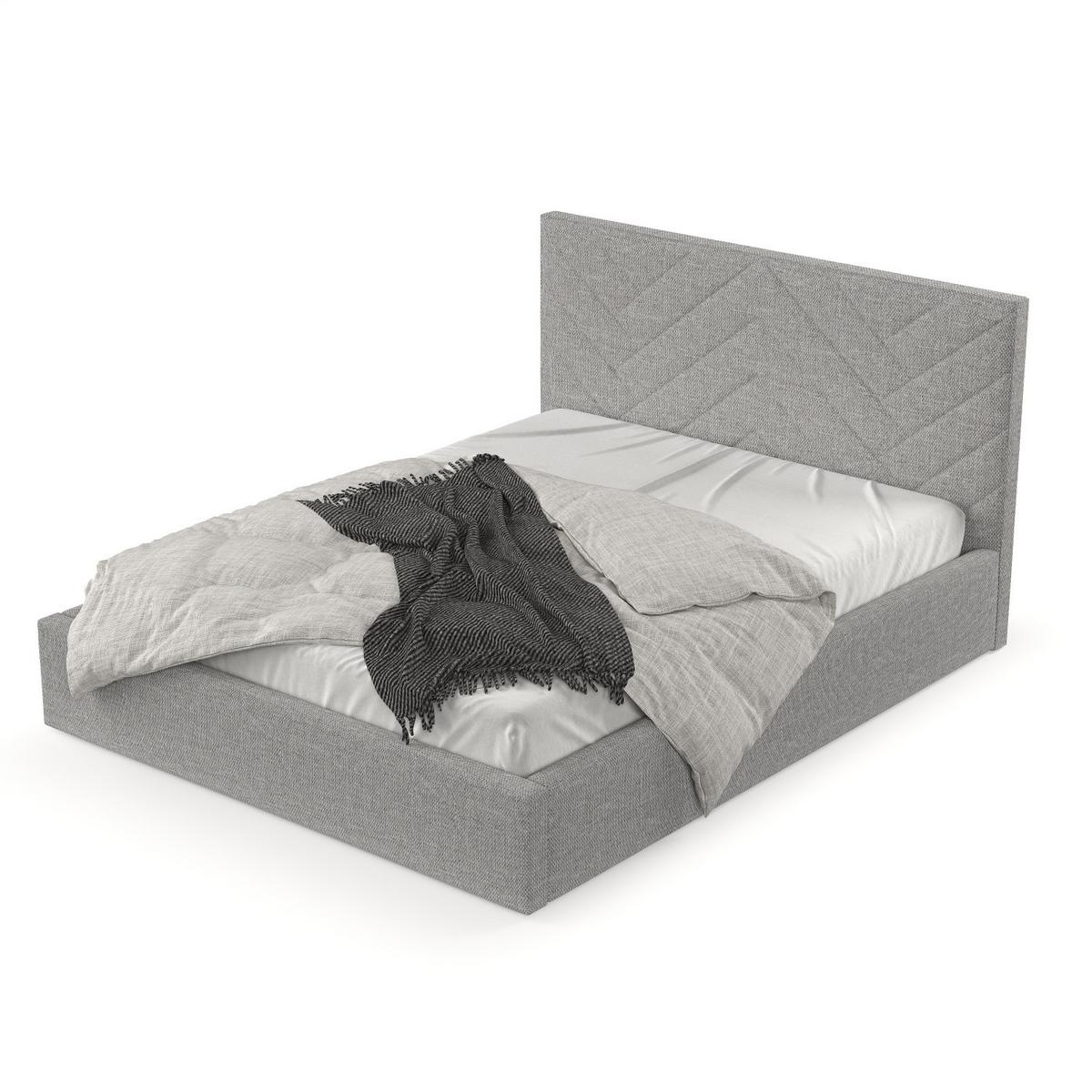 POLSTERBETT Arco 180/200 cm Hellgrau im Inari Stoff - Hellgrau/Schwarz, Holz/Holzwerkstoff (180/200cm) - AltaBeds