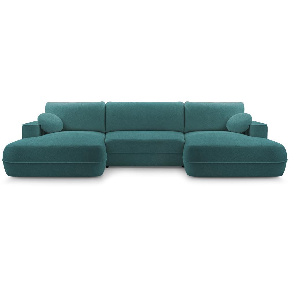 WOHNLANDSCHAFT Fiero U türkis - Türkis, Textil (364/87/186cm) - Beautysofa