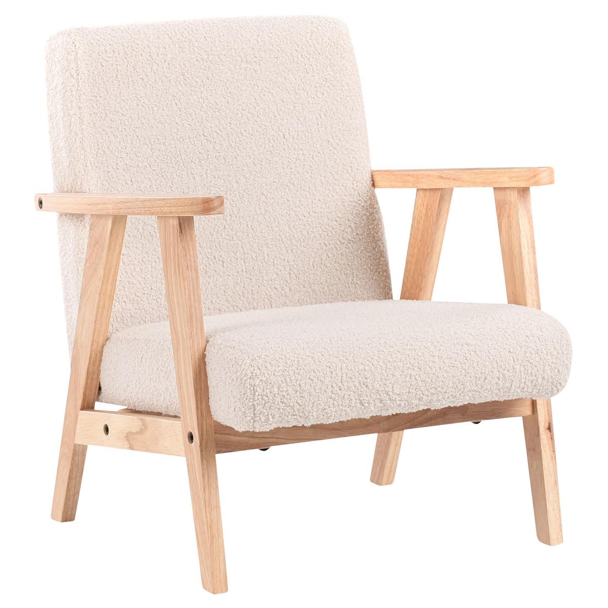 KINDERSESSEL Bouclé Hellbeige Linde - Beige, Textil (46/58/55cm) - Beliani