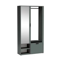 GARDEROBENSCHRANK Limo Plus mit zwei Türen und Sitzpolster grün - Grün, Holzwerkstoff (100/190/33cm) - Beautysofa