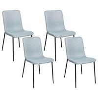 ESSZIMMERSTUHL 4er-Set Hellblau Glendive - Schwarz/Hellblau, Textil (44/81/65cm) - Beliani