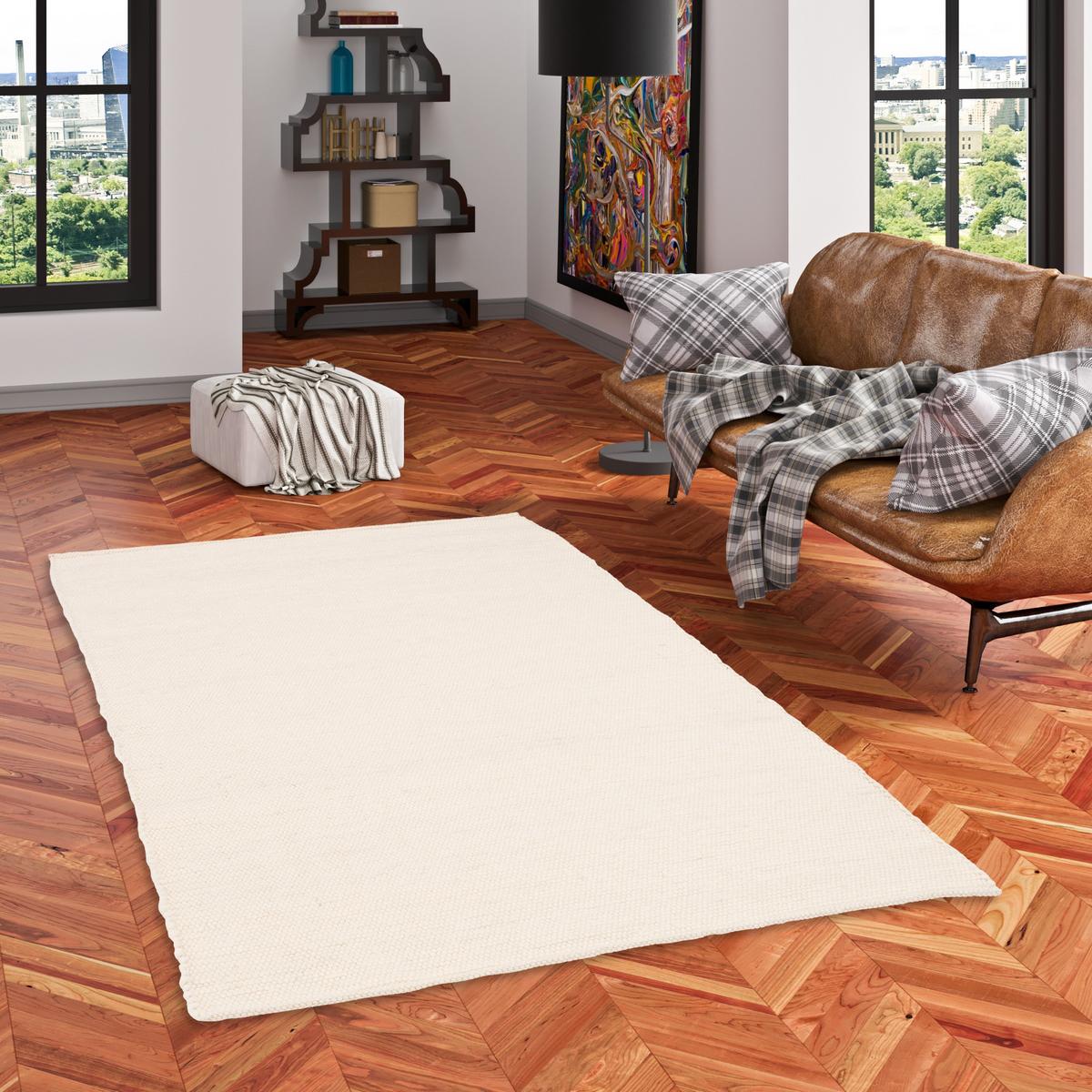NATUR TEPPICH WOLLE ALASKA MELIERT - Ecru, Textil (70/240cm) - Pergamon