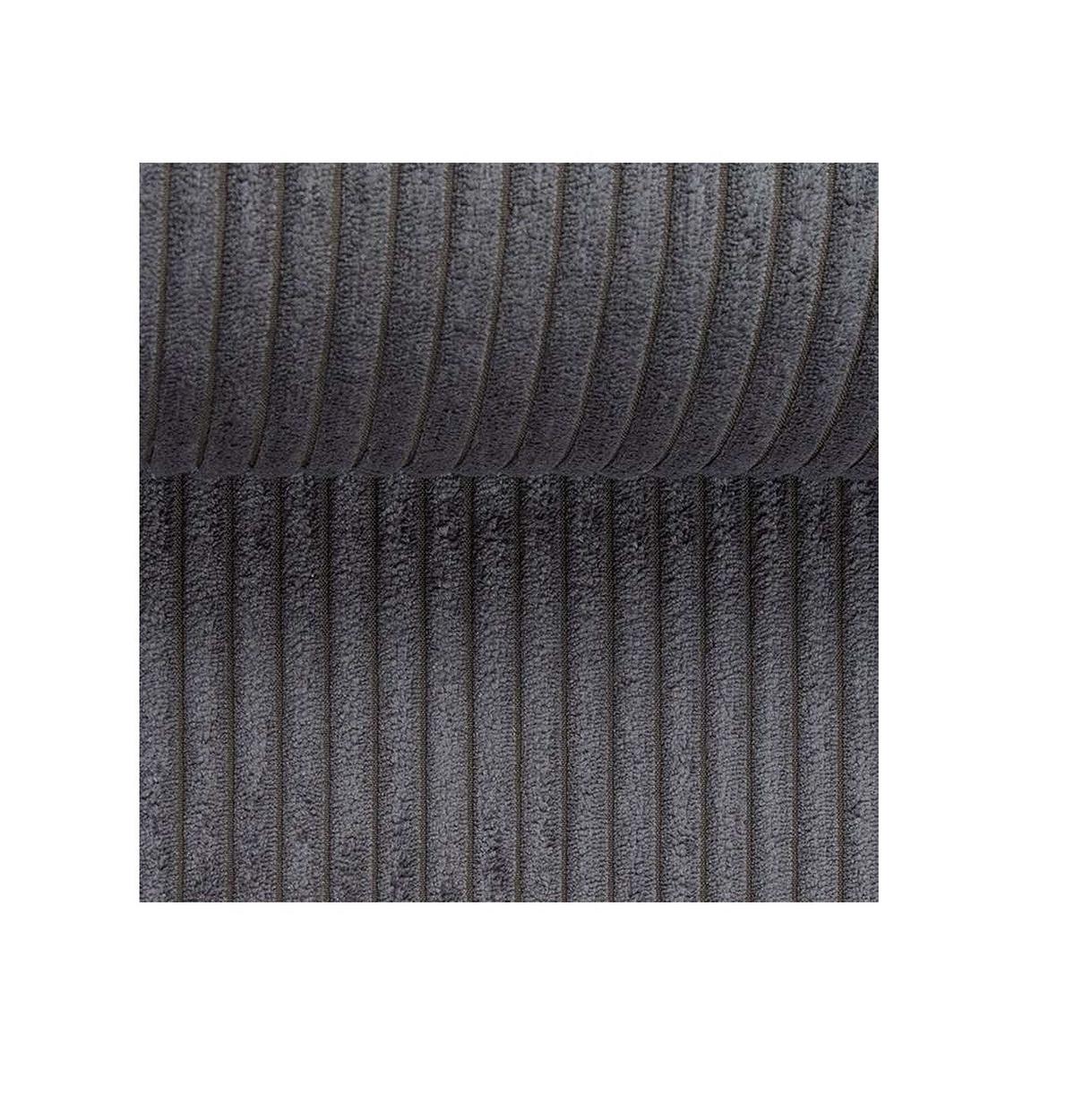 ECKSOFA Nova Grau Cord, Ottomane rechts - Schwarz/Grau, Holz/Kunststoff (262/176cm) - S-Style Möbel