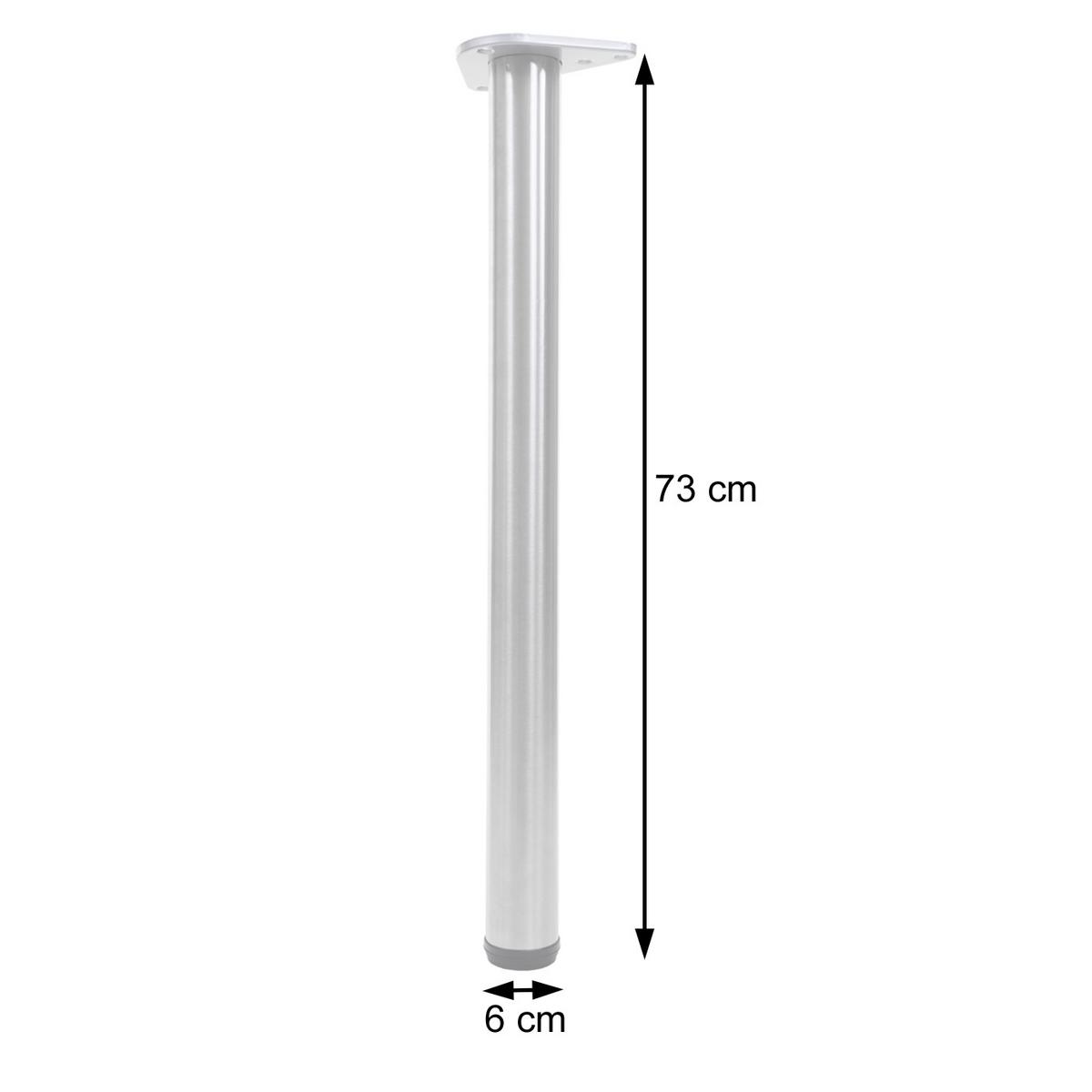 TISCHBEIN rund Silber 2er-Set - Silberfarben, Metall (17/73/6cm) - MCW