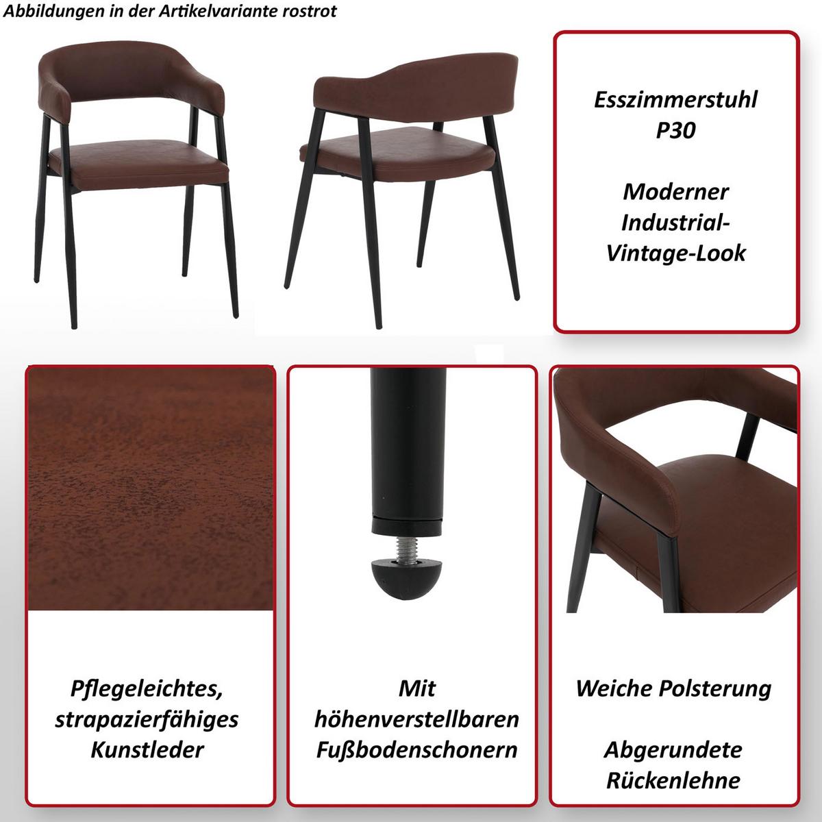 ESSZIMMERSTUHL Rotbraun - Rotbraun/Rostfarben, Kunststoff (51/77/52cm) - MCW