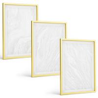 BILDER SET 3er Set - 40x60 cm Goldrahmen - Elegante Marmorstruktur - Goldfarben, Kunststoff (40/60cm) - TULUP