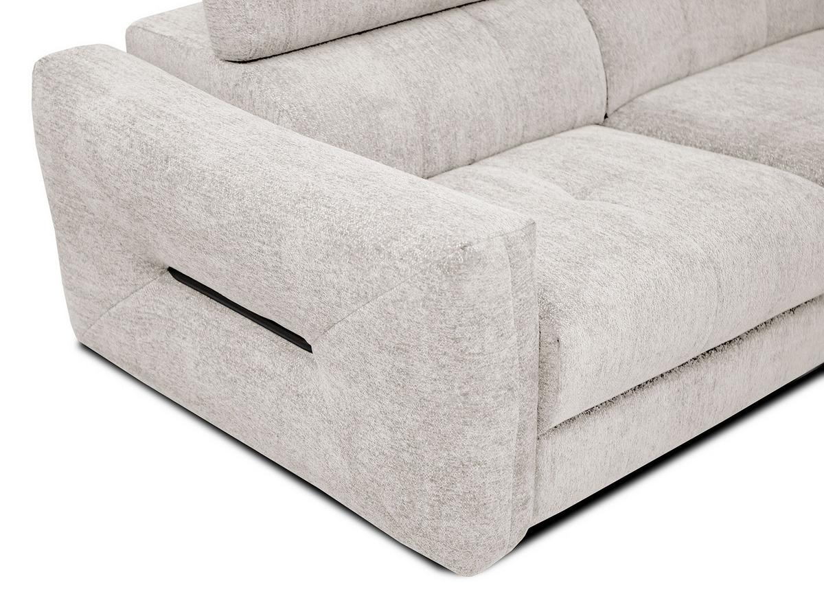 SOFA CALVERA 3-Sitzer, weiß - Schwarz/Weiß, Holzwerkstoff/Textil (204/79/106cm) - Wozimo