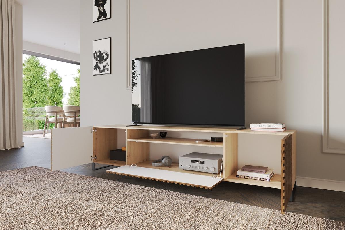 LOWBOARD ZENO-S 200x53x41 cm - Artisan / Katania - Beige/Eiche Wotan, Holzwerkstoff (200/53/41cm) - ALTDECOR