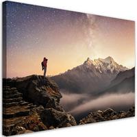 WANDBILD berg himmel landschaft - Beige, Textil (60/40cm) - Feeby