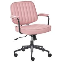 SCHREIBTISCHSTUHL Kunstleder Pastellrosa Berne - Pink, Kunststoff (60/80/60cm) - Beliani