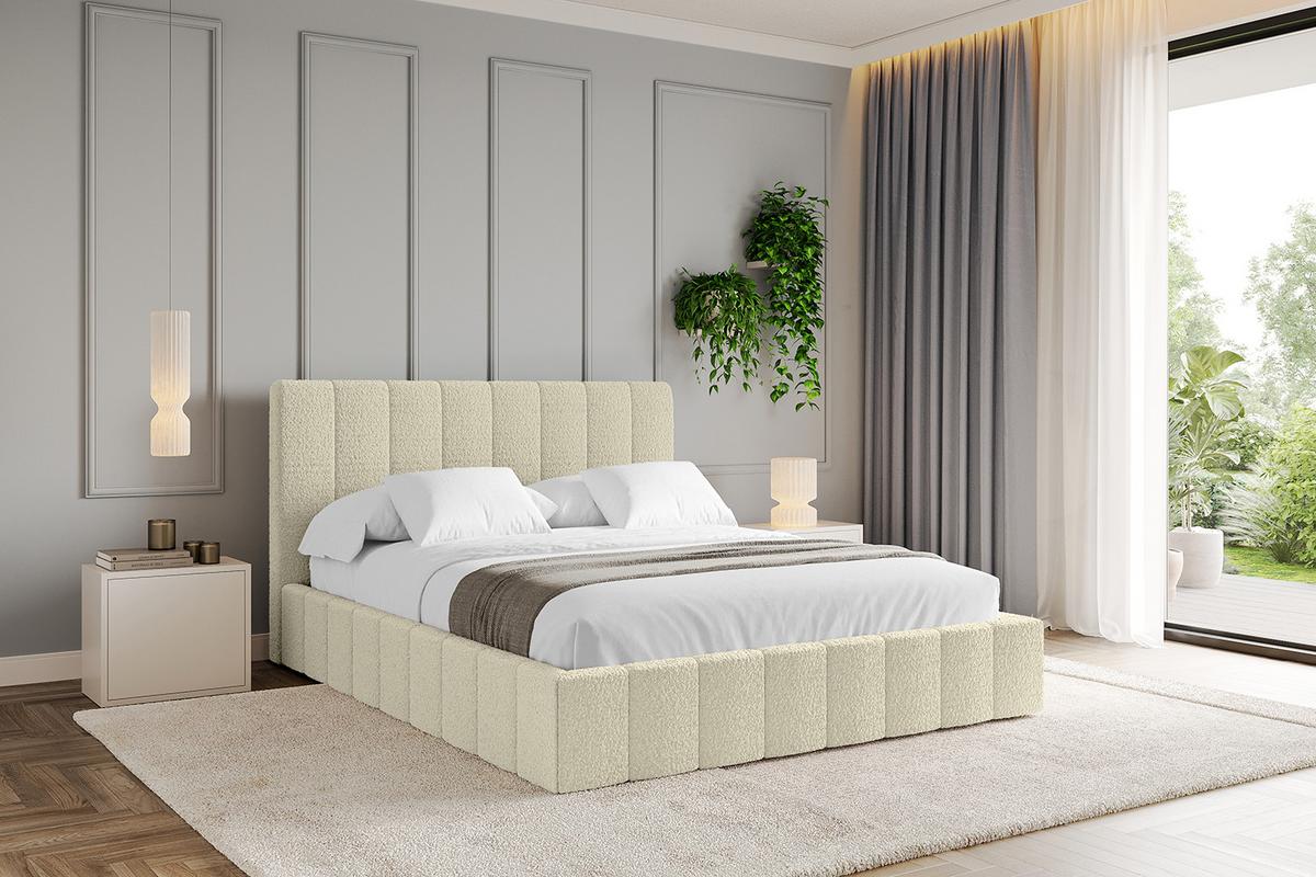 POLSTERBETT mit Bettkasten und Lattenrost, Bett mit Matratze H3/H4 - FINO 180x200 Beige - Taupe, Holzwerkstoff/Textil (180/200cm) - ALTDECOR