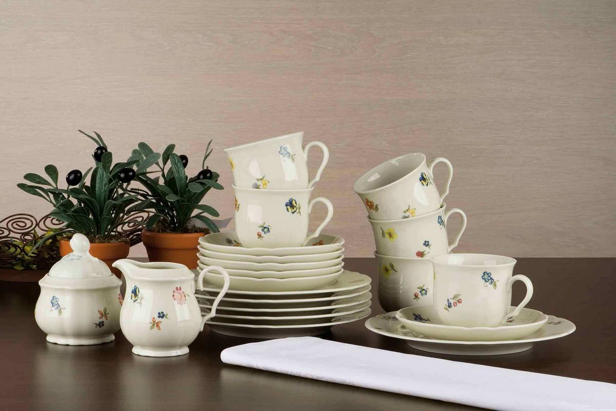 KAFFEESERVICE Marieluise Elfenbein Blütenmeer bunt 20-tlg. - Multicolor, Keramik (20.6/28.4/20.6cm) - Seltmann Weiden