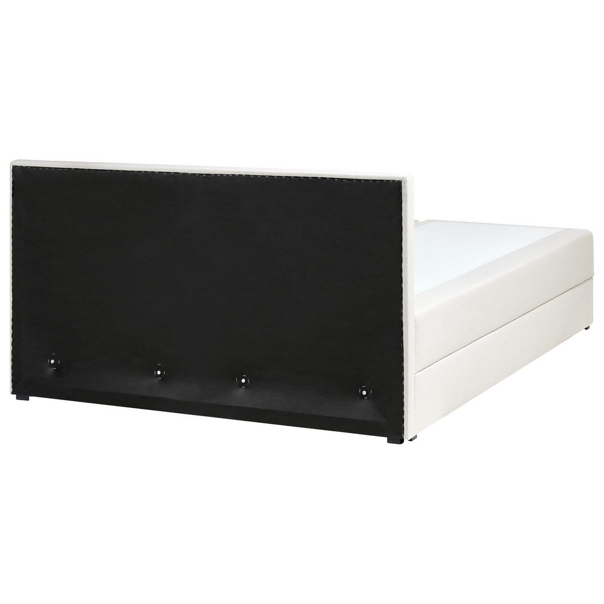 BOXSPRINGBETT mit Stauraum 160/200 cm Stoff Cremeweiß Baronet - Creme, Textil (160/200cm) - Beliani