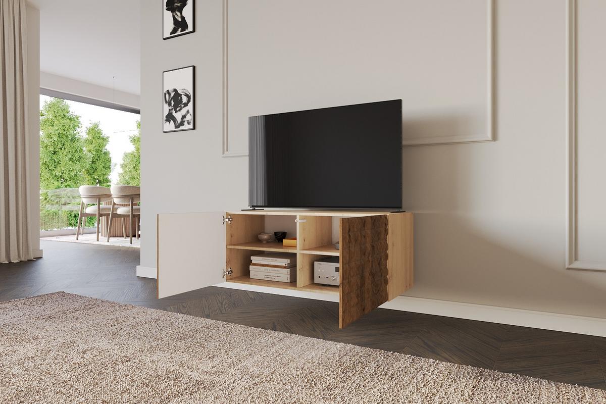 LOWBOARD VIRA-W 100x40x40 cm - Artisan / Katania - Eiche Wotan, Holzwerkstoff (100/40/40cm) - ALTDECOR