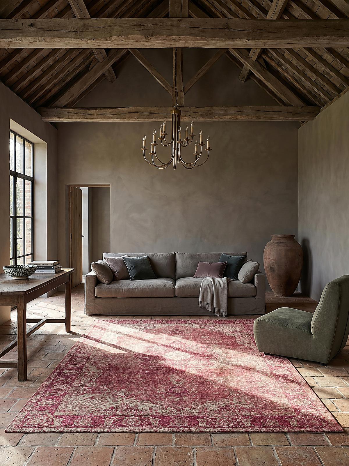 TEPPICH COQUET, im Vintage-Stil, Rosa, 155 x 230 cm - Rosa, Textil (230/155cm) - KADIMA DESIGN
