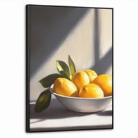 LEINWAND Bilder mit Rahmen - Zitronen - Stilleben - Gelb - 50x70 - Gelb, Textil (50/70cm) - MuchoWow