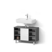 WASCHBECKENUNTERSCHRANK Fucino Weiß Hochglanz 80 x 54 cm - Weiß Hochglanz, Holzwerkstoff (80/54/32cm) - Livinity®