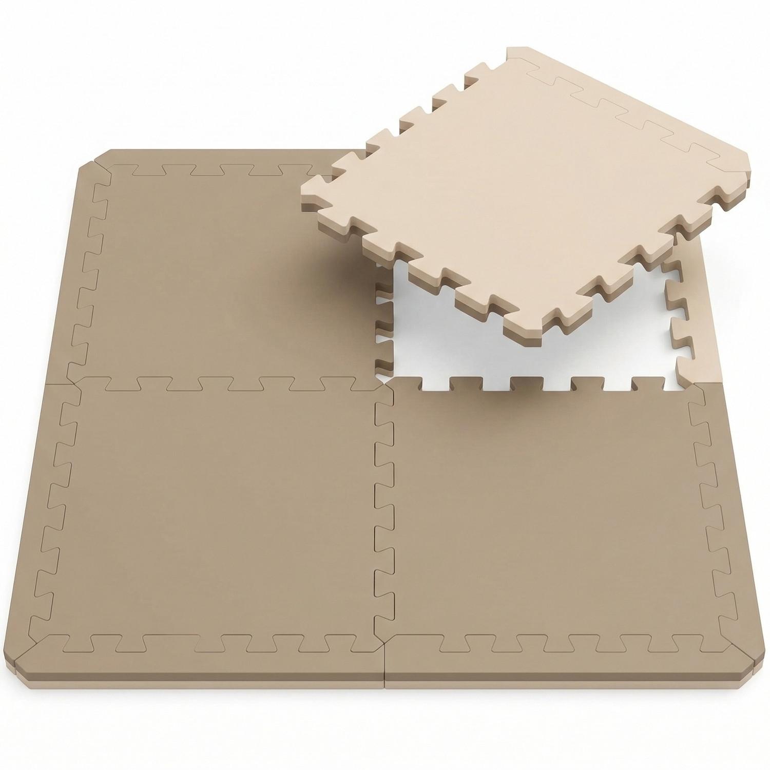 BODENSCHUTZMATTE 63x63x2 cm, Beige Braun, 4er Set - Braun, Kunststoff (63/63cm) - eyepower