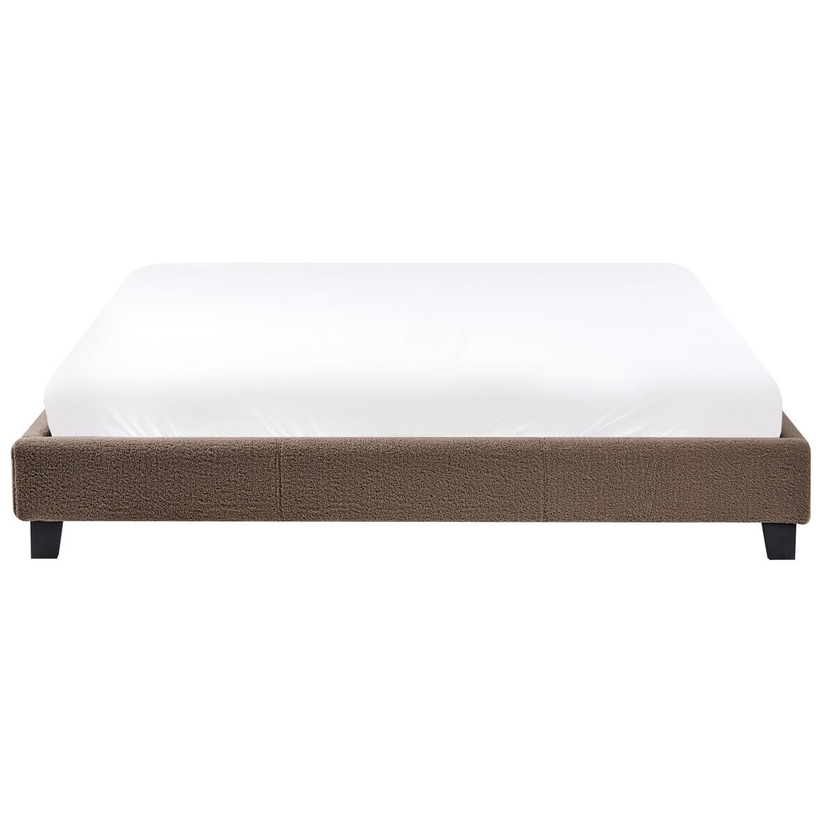 BETT 180/200 cm Taupe Roanne - Taupe/Braun, Textil (180/200cm) - Beliani