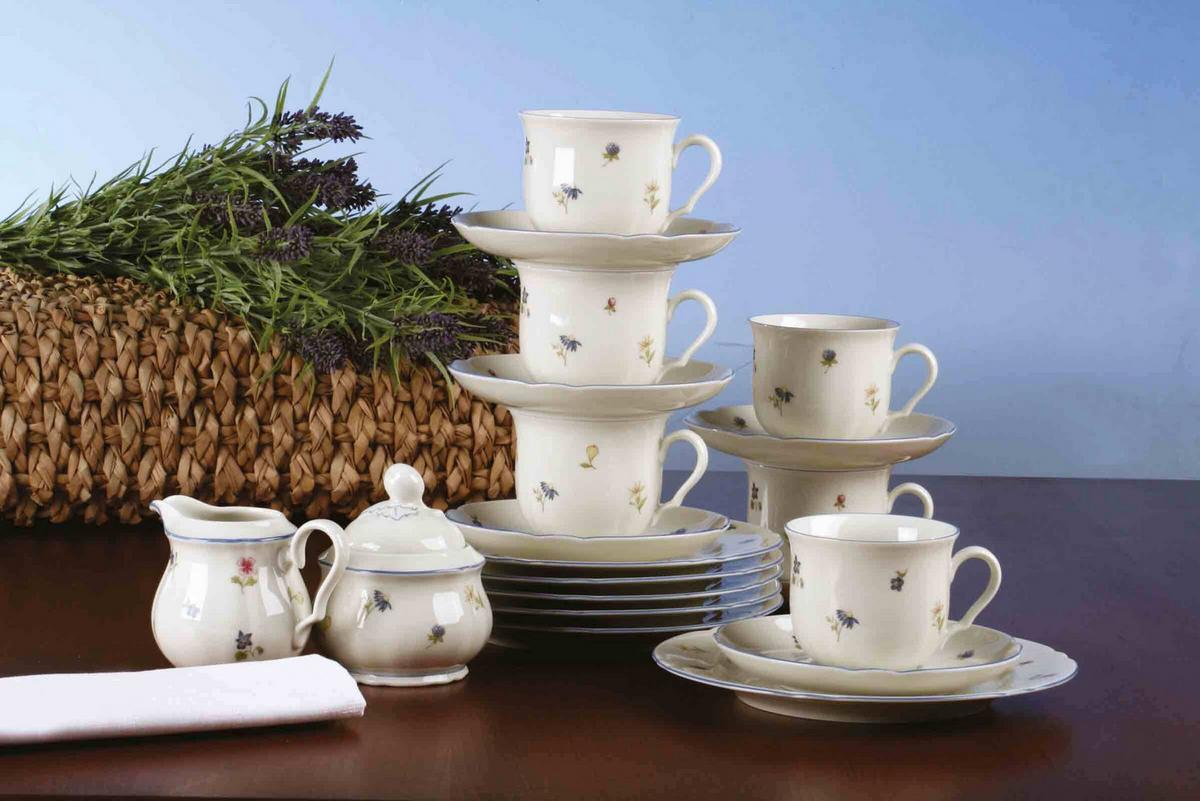 KAFFEEGEDECK Marieluise Streublumen bunt 3-tlg. - Multicolor, Keramik (2/2/2cm) - Seltmann Weiden