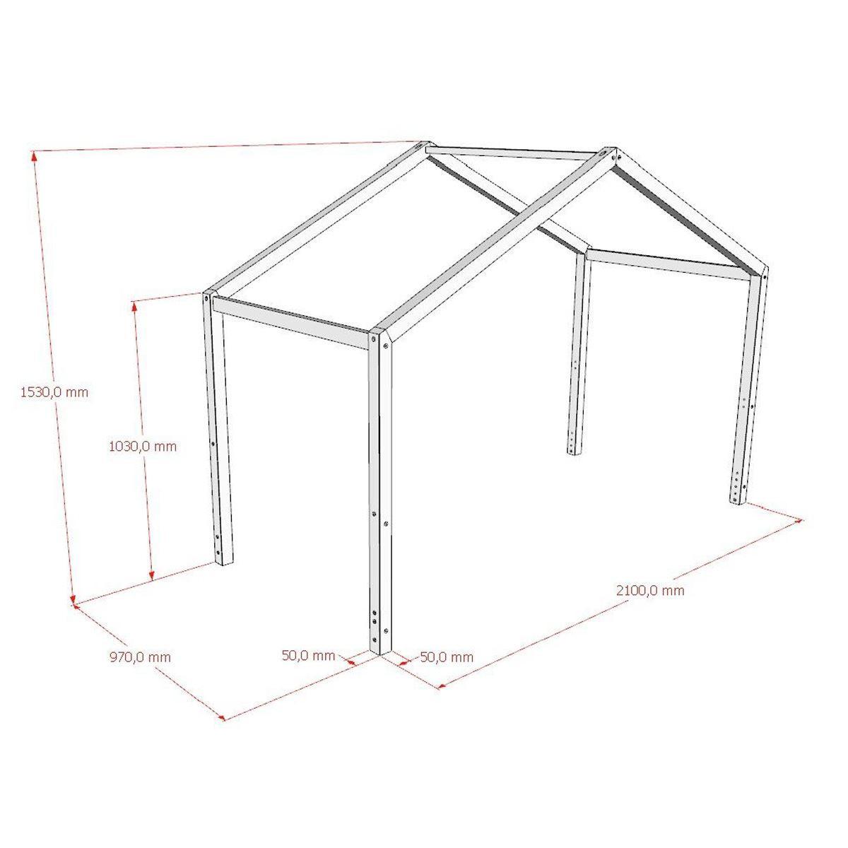 HAUSBETT Kapua 90x200 mit Bettschublade Kiefer Massivholz Weiß - Weiß, Holz (90/200cm) - 58aufmkessel