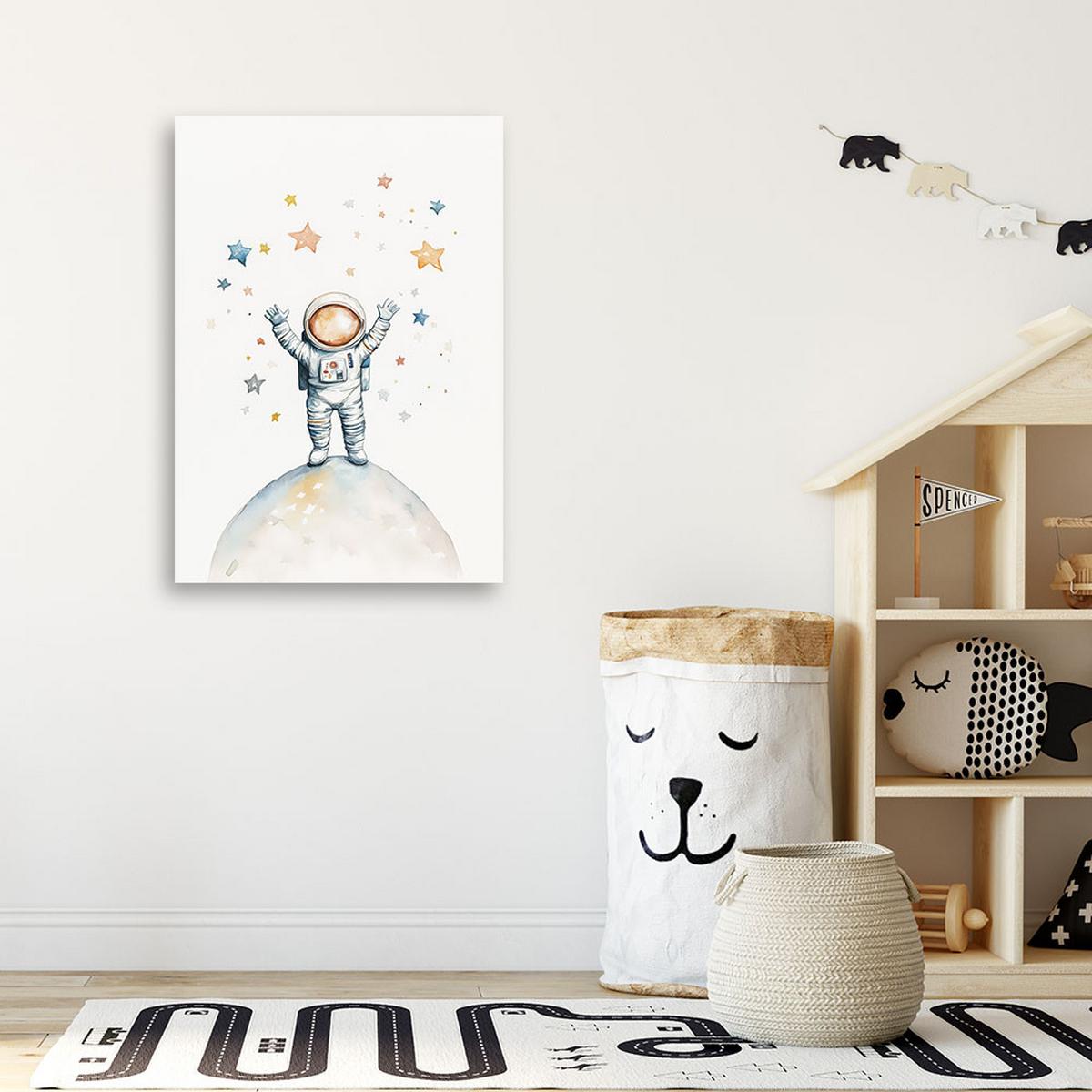 LEINWANDBILD Lein Boho-Sternastronaut 80x120cm - Multicolor, Textil (80/120cm) - Feeby
