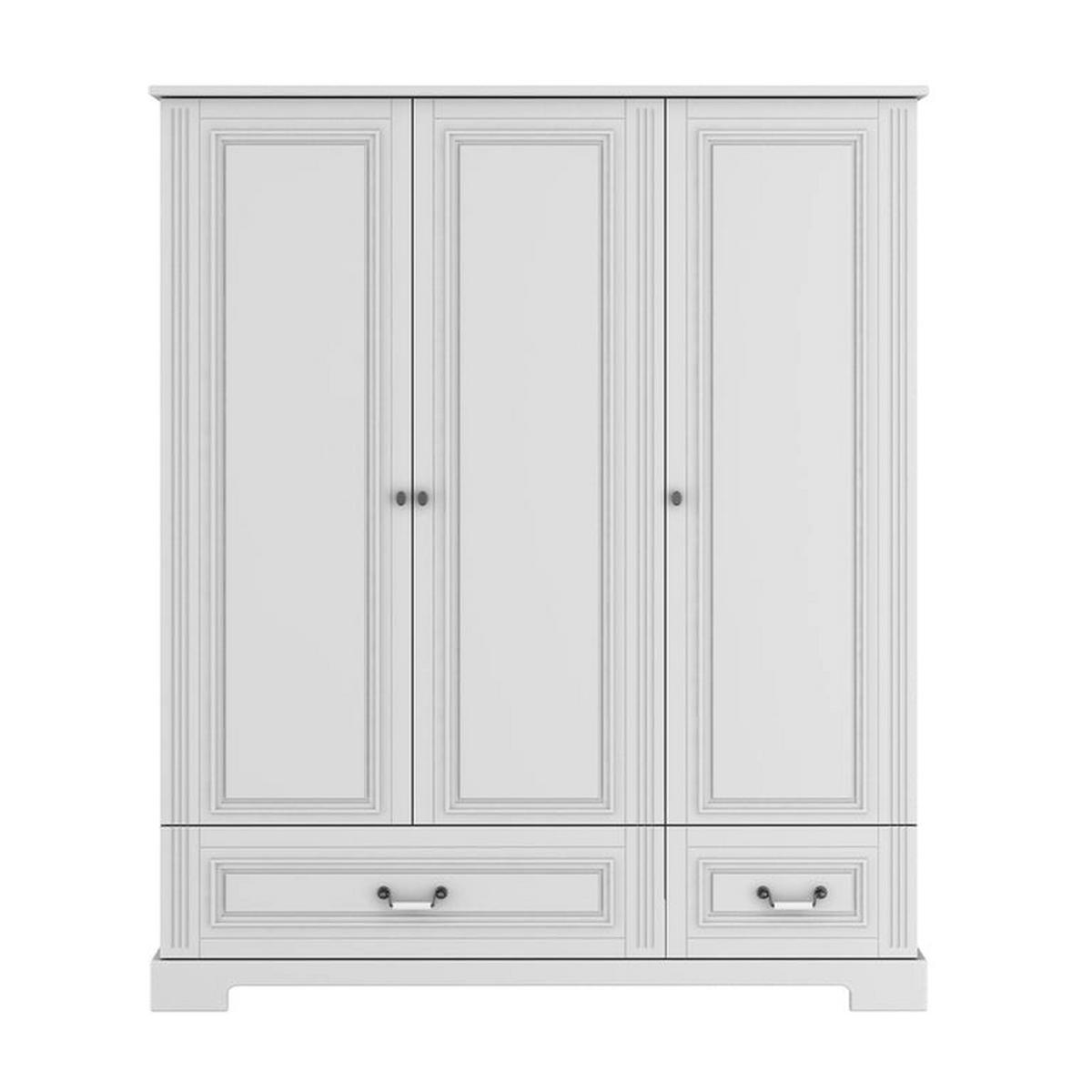 SCHRANK 3 Türen Weiß - Weiß, Holzwerkstoff (150/180/51cm) - Petits-meubles