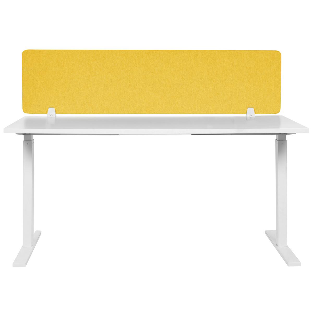 SCHREIBTISCHTRENNWAND 160 x 40 cm Gelb Wally - Gelb, Textil (160/40/2cm) - Beliani