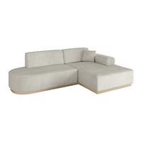 ECKSOFA Ottomane Rechts IREA-L1 - 232x165x80 cm Creme - Ecru/Creme, Holzwerkstoff/Textil (232/165cm) - ALTDECOR